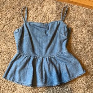Guess denim peplum top. Size small